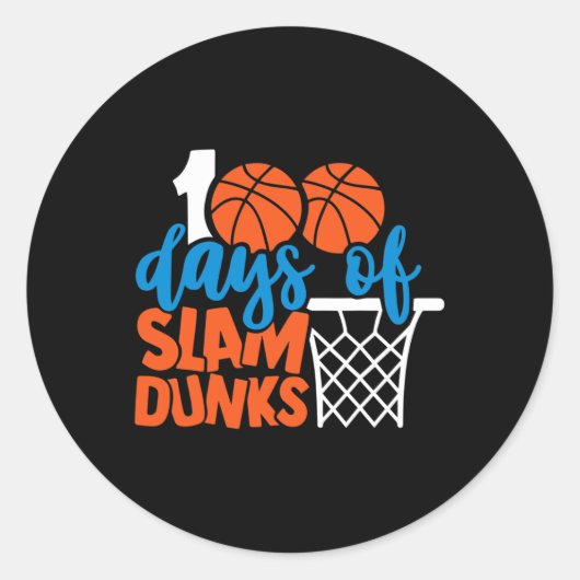 Sticker Rond Joyeux 100 Jours D'École 100 Jours De Slam Dunks B (Devant)