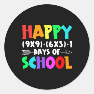 Sticker Rond Joyeux 100 Jours D'École Formule Math Enseignants 