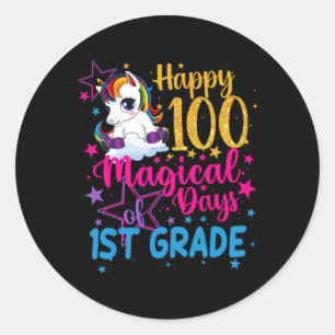 Sticker Rond Joyeux 100 Jours Magiques De 1Ère Année
