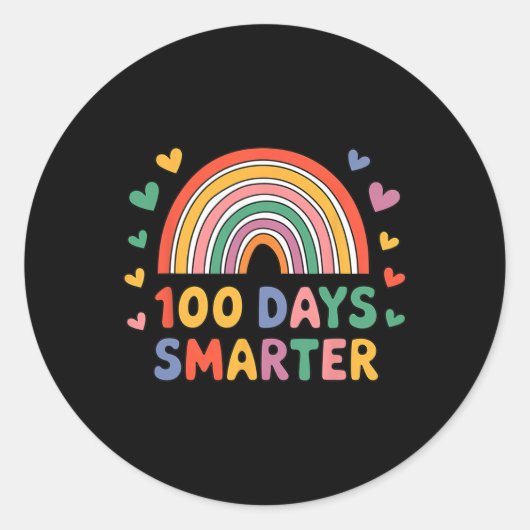 Sticker Rond Joyeux 100 Jours Smarter 100e Jours Stitude Enseig (Devant)