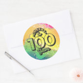 Sticker Rond Joyeux 100e anniversaire Cheer à 100 ans sur arc-e (Enveloppe)