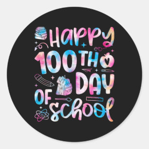 Sticker Rond Joyeux 100E Jour De L'École Enseignant 100 Jours D