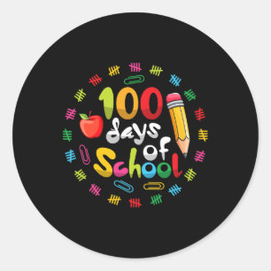Sticker Rond Joyeux 100e Jour des enseignants Étudiants 100 jou