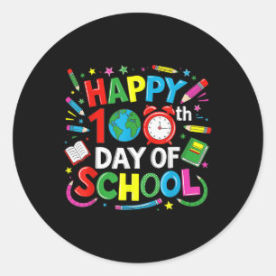 Sticker Rond Joyeux 100ème Jour De L'École 100 Jours De L'Ensei