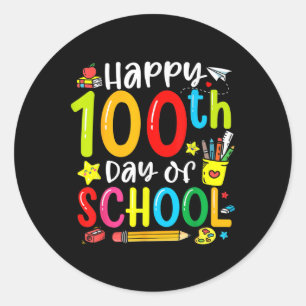 Sticker Rond Joyeux 100ème Jour De L'École 100 Jours De L'Ensei
