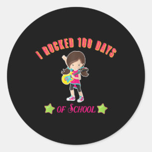 Sticker Rond Joyeux 100ème Jour de l'école compter 100 Jours po