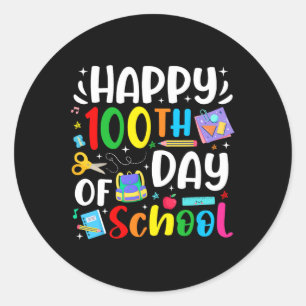 Sticker Rond Joyeux 100ème Jour De L'Enseignant Étudiant 100 Jo