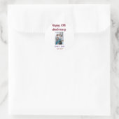 Sticker Rond Joyeux 10e anniversaire photo mariage nom du coupl (Sac)