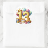Sticker Rond Joyeux 13e anniversaire (Sac)