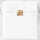 Sticker Rond Joyeux 14ème anniversaire (Sac)
