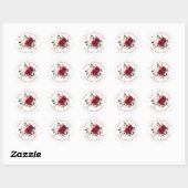 Sticker Rond Joyeux 19E anniversaire Floral Custom Enveloppe Sc (Feuille)