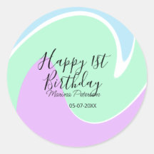 Joyeux 1er anniversaire coulée acrylique rose vert