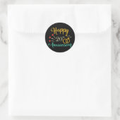 Sticker Rond Joyeux 20e anniversaire jumelés Couples 20e annive (Sac)