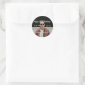 Sticker Rond Joyeux 20e anniversaire simple photo ajouter nom d (Sac)
