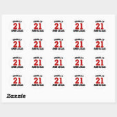 Sticker Rond Joyeux 21 anniversaire (Feuille)