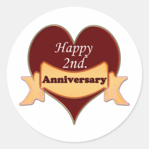 Sticker Rond Joyeux 2e. Anniversaire