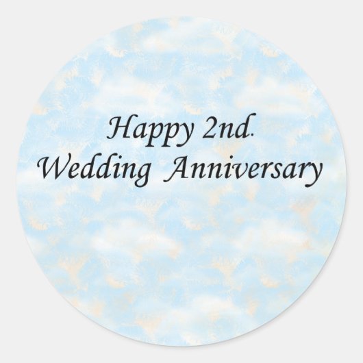 Sticker Rond Joyeux 2e. Anniversaire mariage (Devant)