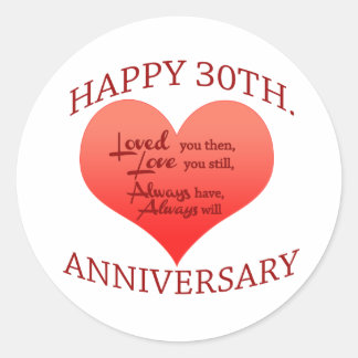 Sticker Rond Joyeux 30e anniversaire