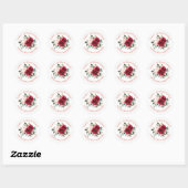 Sticker Rond Joyeux 30e anniversaire Floral Custom Envelope Sce (Feuille)