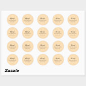 Sticker Rond Joyeux 30e anniversaire nom date simple minimal (Feuille)
