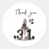 Sticker Rond joyeux 31e anniversaire, (Devant)