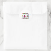 Sticker Rond Joyeux 3e anniversaire 3 ans voeux b jour (Sac)