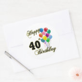 Sticker Rond Joyeux 40e anniversaire cadeaux et vêtements d'ann (Enveloppe)