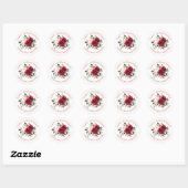 Sticker Rond Joyeux 40e anniversaire Floral Custom Envelope Sce (Feuille)