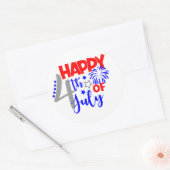 Sticker Rond Joyeux 4 juillet (Enveloppe)