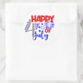 Sticker Rond Joyeux 4 juillet (Sac)