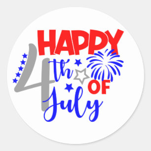 Sticker Rond Joyeux 4 juillet