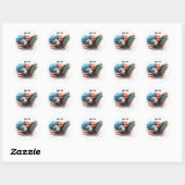 Sticker Rond Joyeux 4 juillet (Feuille)