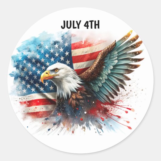 Sticker Rond Joyeux 4 juillet (Devant)