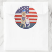 Sticker Rond Joyeux 4 juillet ! (Sac)