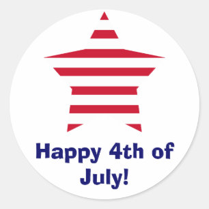 Sticker Rond Joyeux 4 juillet !