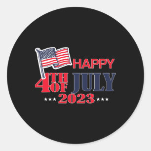 Sticker Rond Joyeux 4 juillet Amérique Joyeuse fête de l'indépe