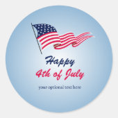 Sticker Rond Joyeux 4 juillet avec drapeau américain (Devant)