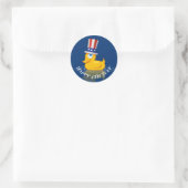 Sticker Rond Joyeux 4 Juillet Cute Patriotic Rubbber Duck (Sac)