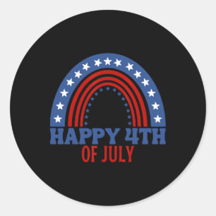 Sticker Rond Joyeux 4 juillet drôle drapeau américain pour l'in
