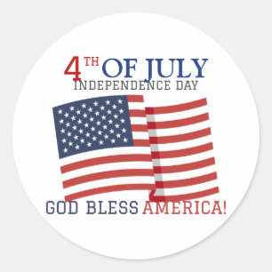 Sticker Rond Joyeux 4 juillet fête de l'Indépendance