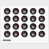 Sticker Rond Joyeux 4 juillet Gnomes (Feuille)