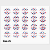 Sticker Rond Joyeux 4 juillet /Jour de l'Indépendance (Feuille)