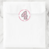Sticker Rond Joyeux 4e anniversaire de baseball Numéro (Sac)