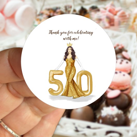 Sticker Rond joyeux 50e anniversaire