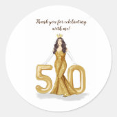 Sticker Rond joyeux 50e anniversaire (Devant)