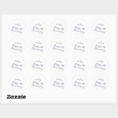 Sticker Rond Joyeux 50e anniversaire nom violet année simple  (Feuille)