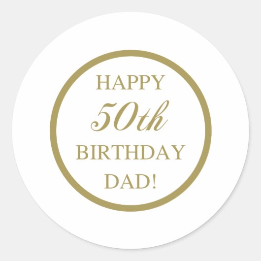 Sticker Rond Joyeux 50e anniversaire papa (Devant)