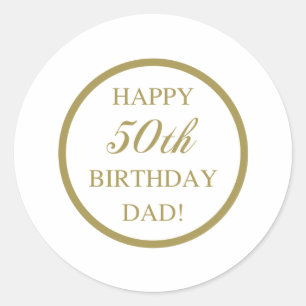 Sticker Rond Joyeux 50e anniversaire papa