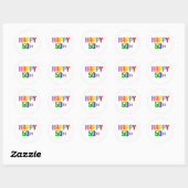 Sticker Rond Joyeux 50ème (Feuille)