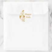 Sticker rond Joyeux 50h Anniversaire (Sac)
